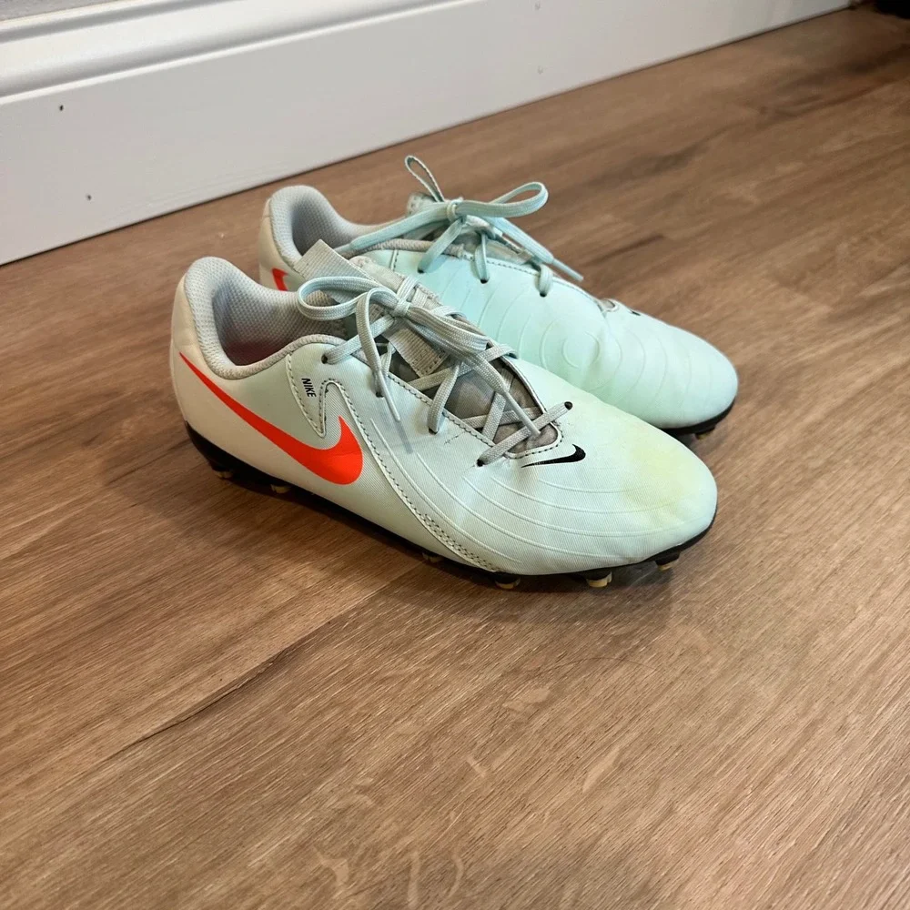 Nike Phantom GX Soccer Cleats Kids 3.5Y Blue Orange Athletic‎ Shoes Youth Sports